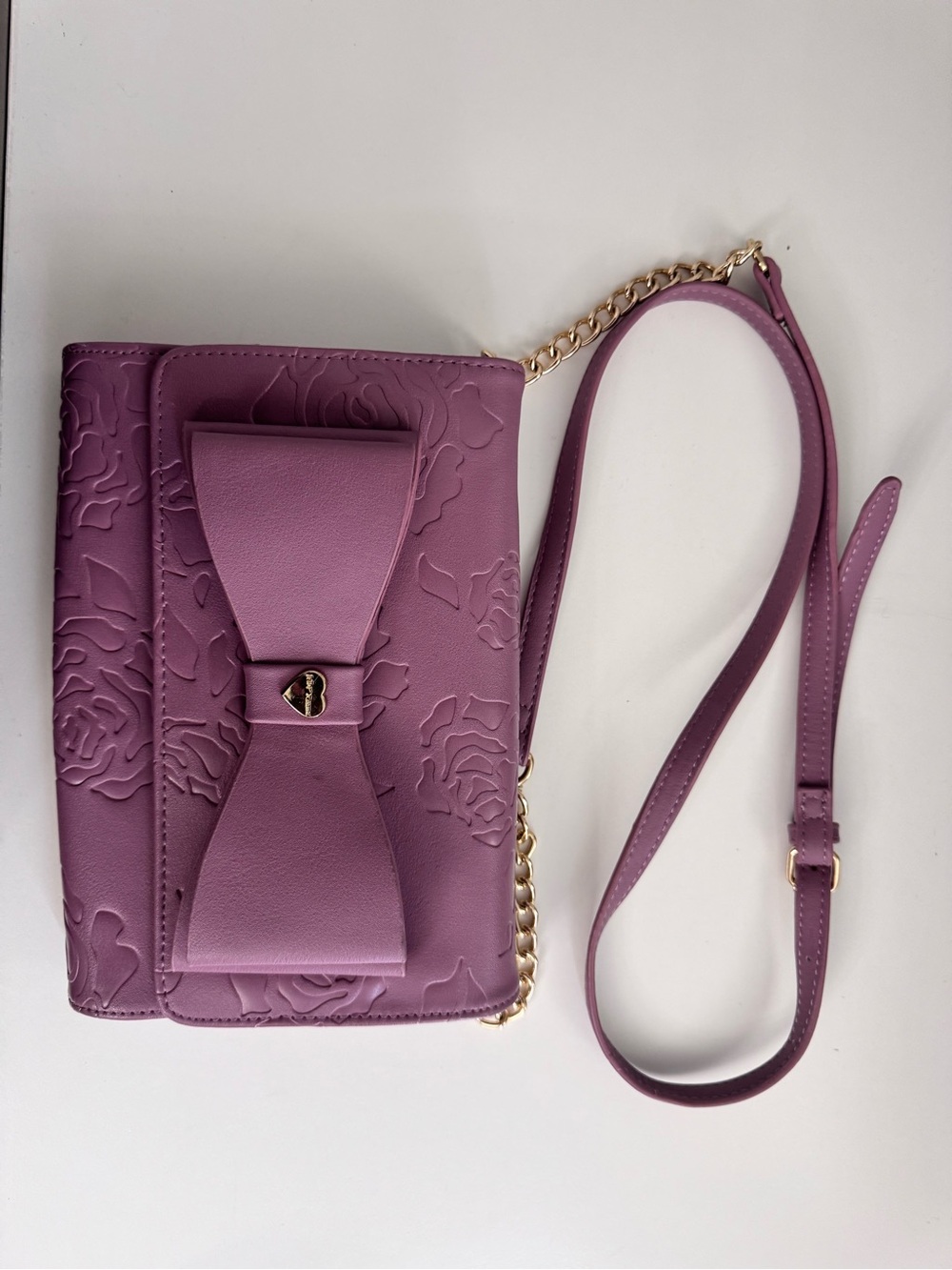 Betsey Johnson Crossbody Clutch Wallet Purse Bag Bow Detail